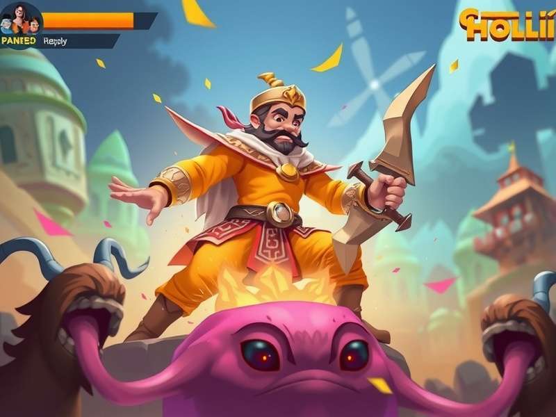 Papad Paladin gameplay screenshot showing hero battling mythical creatures